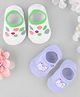 KIDLINGSS Cotton Knit Pack Of 2 Bunny & Abstract Printed Socks - Blue & White