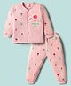 Mini Donuts Sinker Knit Full Sleeves T-Shirt & Pajama Night Suit with Hot Air Balloon Print - Light Pink