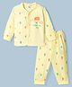 Mini Donuts Knit Sinker Full Sleeves Hot Air Balloon Printed T-Shirt & Pyjama Night Suit  - Yellow