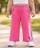 Honeyhap Premium  100% Cotton Knit Full Length Text Printed Lounge Pant With Bio Finish - Pink