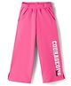 Honeyhap Premium  100% Cotton Knit Full Length Text Printed Lounge Pant With Bio Finish - Pink