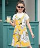 Ollington St.Cotton Knit Floral Printed Pinafore & Half Sleeves Inner Top - Multicolor & White