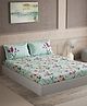 DDecor 100% Cotton Floral Radiance Collection 145TC Super King Bedsheet with 2 Pillow Covers -  Green