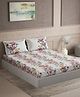 DDecor 100% Cotton Flora Radiance Collection 145TC Super King Bedsheet with 2 Pillow Covers -  Purple