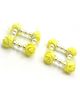 Milyra Set Of 2 Flower & Pearl Applique Detailed Bracelets - Yellow