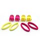 Milyra Set Of 4 Solid Rubber Bands and Claw Clips - Pink