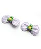 Milyra Bow Applique & Frog Detailed Glittered Hair Clips - Lavender