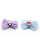Milyra Set Of 2 Bow & Animal Applique Detailed Hair Clips - Purple