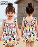 Babyhug Disney Knit Frill Sleeves Co-ords Two Piece Swimsuit with Minnie Mouse Print - Multicolor
