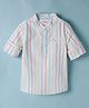 Babyhug 100% Cotton Woven Full Sleeves Striped Kurta Shirt With Mandarin Collar - Multicolour