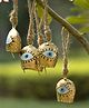 DULI Metal Golden Evil Eye Cowbells Windchime Wall Hanging, Feng Shui, Wall Art, Wall Decor, PositiveVibes, Festive Decoration, Gift (Pack of 5)