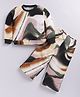 M'andy Terry Knit Full Sleeves Abstract Printed Winter Sweatshirt & Pant Set - Multi Colour