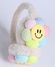 M'andy Woollen Knit Smiley Flower Patch Detailed Ear Muffs - Multi Colour