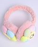 M'andy Woollen Knit Smiley Flower Patch Detailed Ear Muffs - Pink