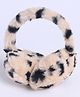 M'andy Woollen Knit Leopard Spots Designed Ear Muffs - Brown