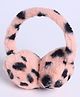 M'andy Woollen Knit Leopard Spots Designed Ear Muffs - Pink