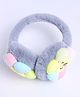 M'andy Woollen Knit Smiley Flower Patch Detailed Ear Muffs - Grey