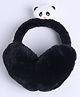 M'andy Woollen Knit Panda Applique Detailed Ear Muffs - Black