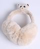 M'andy Woollen Knit Panda Applique Detailed Ear Muffs - Brown