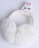 M'andy Woollen Knit Bunny Applique Detailed Ear Muffs - White