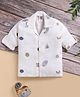 TOONYPORT Cotton Blend Woven Full Sleeves Leaves Printed Shirt - Beige