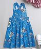 The Magic Wand Rayon Woven Sleeveless Floral Printed Halter Neck Pinafore Dress -  Blue