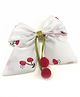 SKD Bow Applique & Cherries Detailed Hair Clips - White