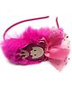 SKD Princess Applique & Fur Detailed Hair Band - Dark Pink