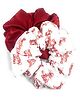 SKD Set Of 2 Christmas Theme Solid & Merry Christmas Text Printed Scrunchies - Red