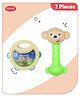 Aditi Toys Baby Kinder Rattle Set, Non-Toxic, 100% BPA Free, Infant Grab, Spin & Shake Rattles, Colorful Rattles with 2 Pcs, Early Educational Sensory Toy, BIS Approved - Multicolor