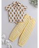 The Magic Wand Cotton Woven Half Sleeves Floral Printed Shirt And Pant Set-Yellow