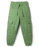Honeyhap Premium  100% Cotton Knit Full Length Solid Colour Lounge Pant with Bio Finish & Cargo Pockets - Oil Green