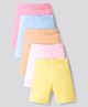 Bonfino 100% Cotton Knit Solid Color Cycling Shorts Pack of 5 - Multicolor