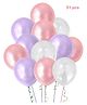 Balloon Junction Metallic Balloons Pack of 51 - Pink White & Purple