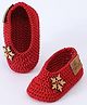 Funkrafts Snowflake Applique Detailed Booties - Red