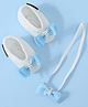 Funkrafts Pearl Embellished Bow Applique Detailed Booties With Headband -   White & Blue