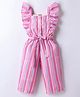 Twetoons Woven Sleeveless Striped Jumpsuit with Belt - Pink