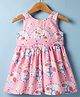 Twetoons Cotton Woven One Piece Dresses/Frocks Sleeveless Strawberry Print PINK 6-12 Months