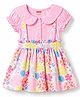 Twetoons Woven Half Sleeves Floral Printed Frock - Pink