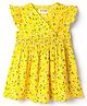 Kookie Kids Woven Frill Sleeves Frock With Floral Print - Yellow