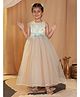 Toy Balloon kids Net Woven Sleeveless Floral Embroidered & Applique Detailed Gown -  Blue
