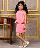 Toy Balloon Kids Net Woven Sleeveless Sequins Embellished Floral Frill Applique Detailed Dress - Pink