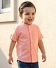 Babyhug Cotton Woven Half Sleeve Mandarin Collar Shirt - Light Orange