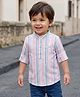 Babyhug Cotton Woven Full Sleeves Mandarin Collar Striped Kurta Shirt - Multicolor