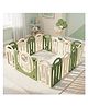Baybee Kids Playpen for Babies | Foldable Baby Play Area Indoor Setup with Basket Ball Hoop, Safety Door Lock & Double Knob | Outdoor Play Pen for Baby (Green-14 Panels)