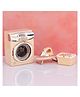 Jukku Set of 5 Realistic Little Laundry Set, Washing Machine, Iron with Table, Basket & Hangers,Light, Sound & Action - Beige