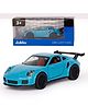 Jukku Resembling Porsche 911 Diecast Car, Pullback, Openable Doors & Bonnet, 1:36 Scale - Blue