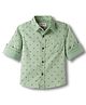 Babyhug Cotton Woven Full Sleeves Printed Shirt - Light Green