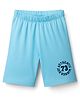 Kookie Kids Single Jersey Knit Above Knee Length Shorts With Text Print - Light Blue