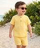 Babyoye Cotton Woven Half Sleeves Solid Shirt & Shorts Set - Yellow